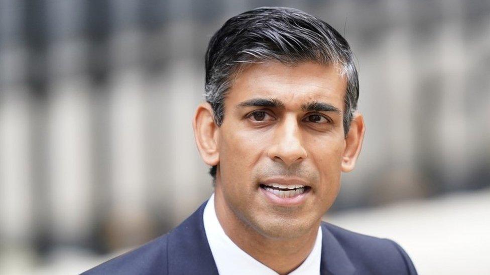 Rishi Sunak makes a speech outside 10 Downing Street, London