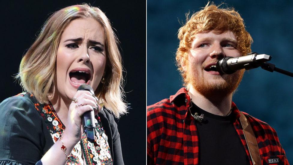 Adele and Ed Sheeran