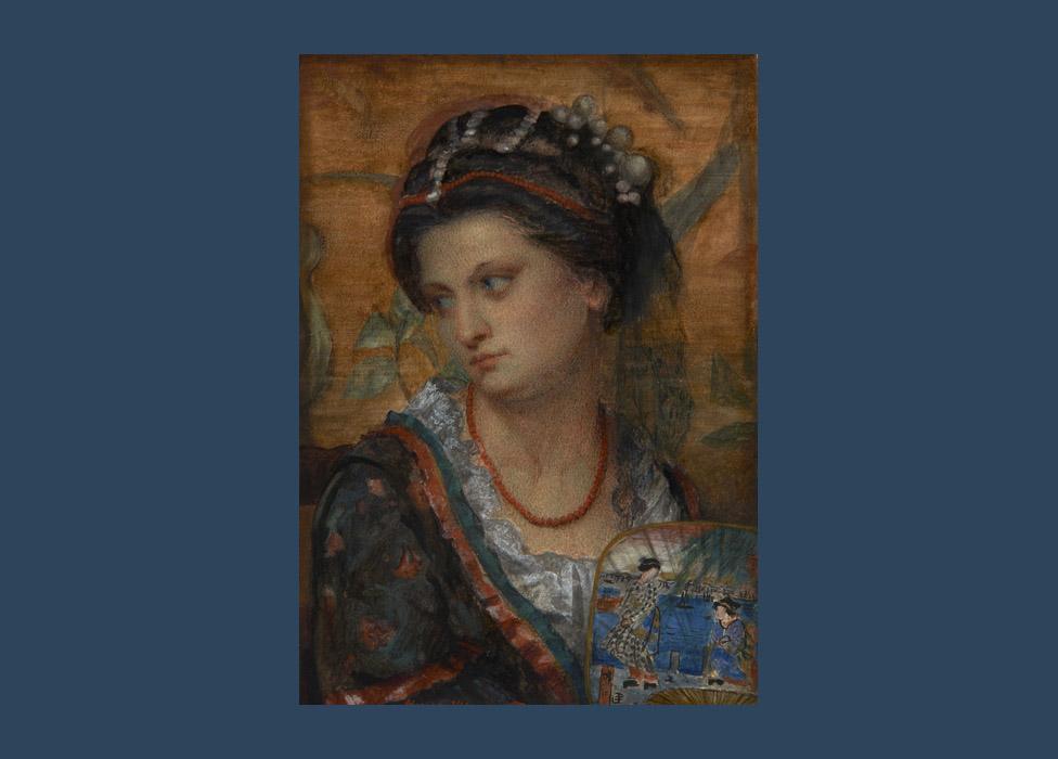 Alfred Hassam, Softened Luster in Her Eye, 1866, watercolour and gouache with selectively applied glaze on wove paper 25.2 × 17.5 cm