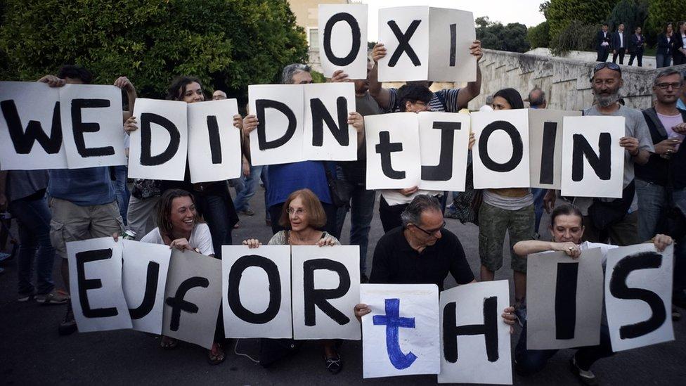 anti-euro protesters in Athens