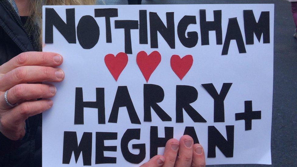 Placard for Harry and Meghan