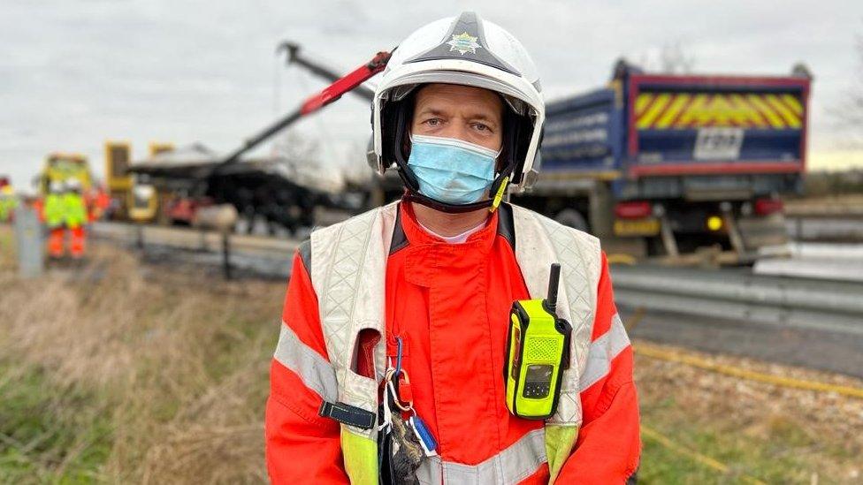 Cambridgeshire Fire and Rescue incident commander Vinnie Crook said