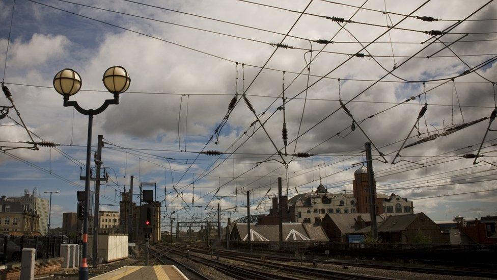 View of Newcastle skyline from City's railway station