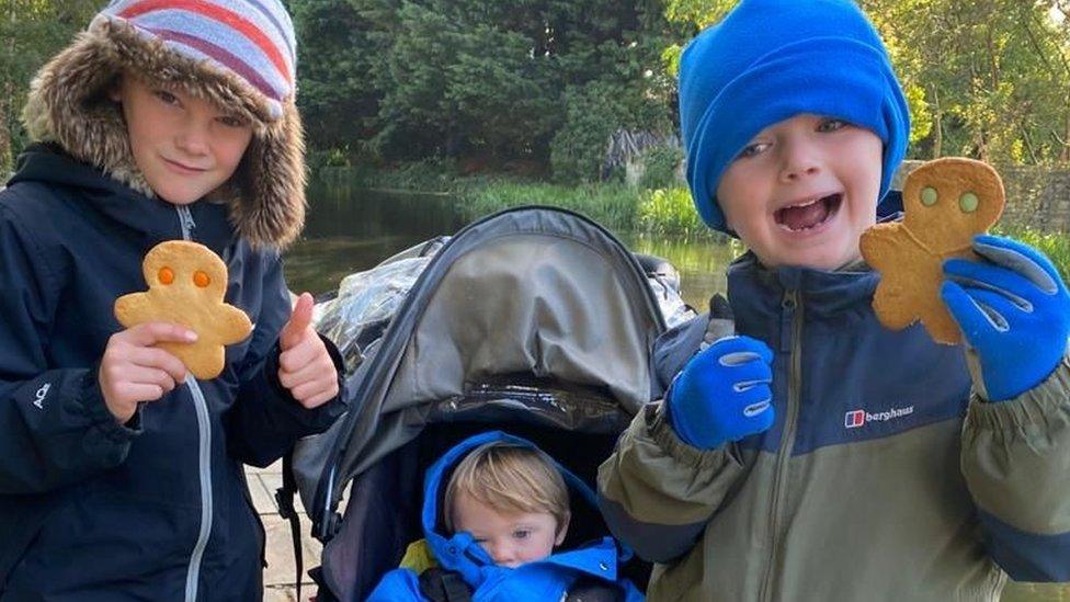 Leo with his brothers Max and Tom