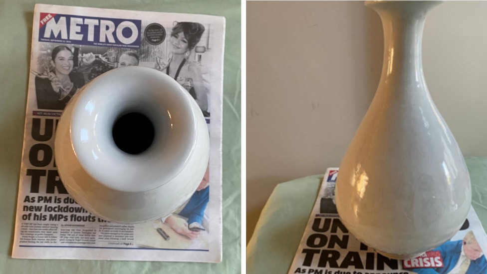 As proof the gang were in possession of the vase, officers requested they took a photo of the item on top of a Metro newspaper with the date at the time