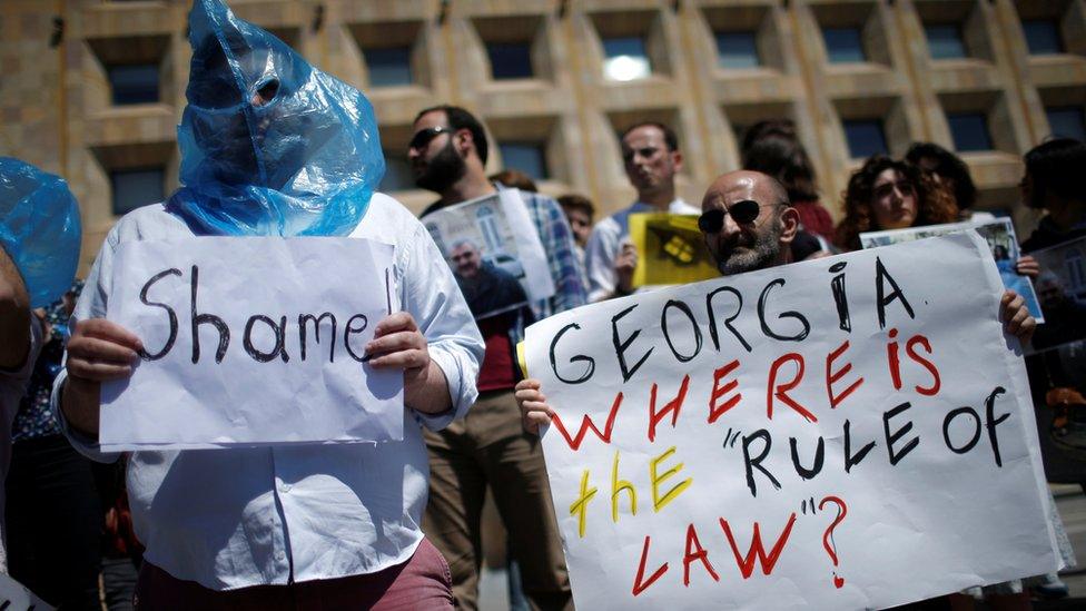 Georgian rally for Mr Mukhtarli in Tbilisi, 29 May 17