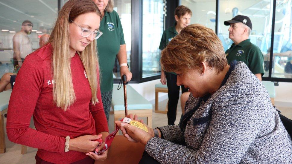 Paralympian swimmer Jessica Jane Applegate and Baroness Tanni Grey-Thompson