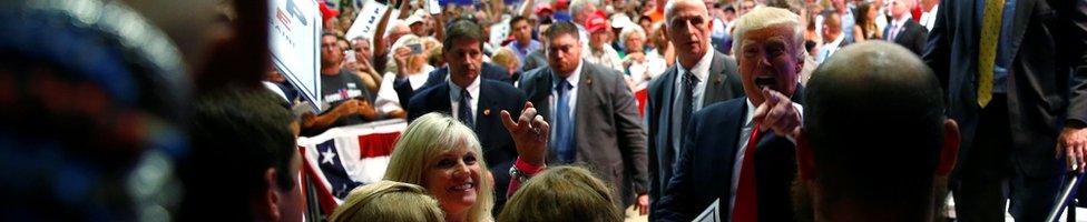 Donald Trump meets supporters in Green Bay, Wisconsin, 5 August