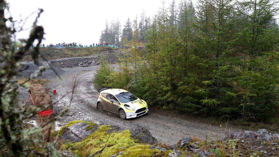 Ireland"s Eamon Boland and MJ in the Ford Fiesta R5