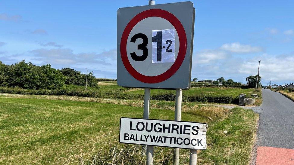 Speed sign changed to 31.2 in Ballywatticock