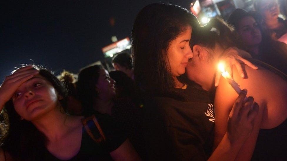 Activists take part in a demonstration to protest against violence against women in San Salvador, El Salvador on October 19, 2016