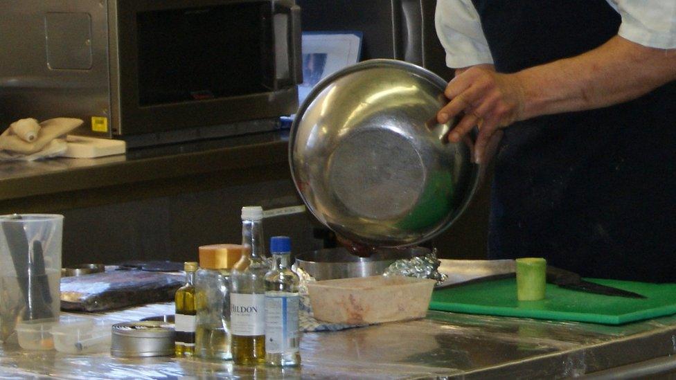 Chef working in a kitchen