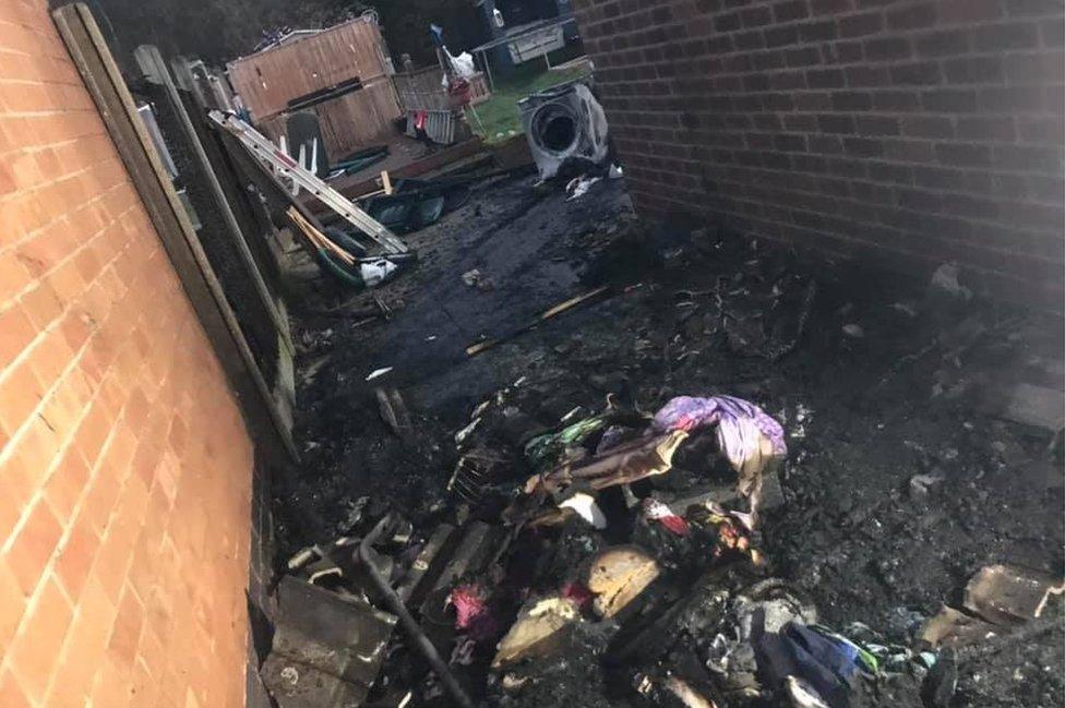 Aftermath of a fire on Briarbank Avenue, Carlton, Nottingham