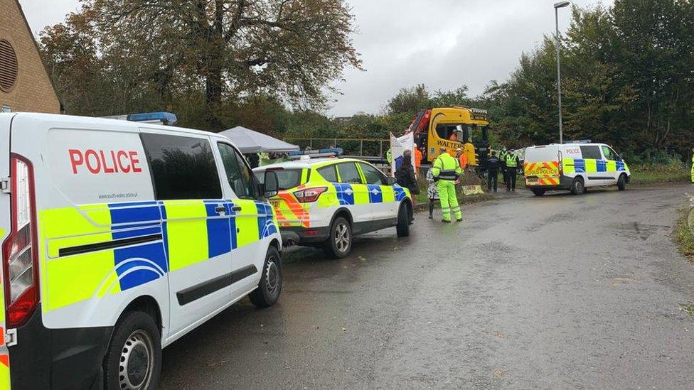 South Wales Police vans