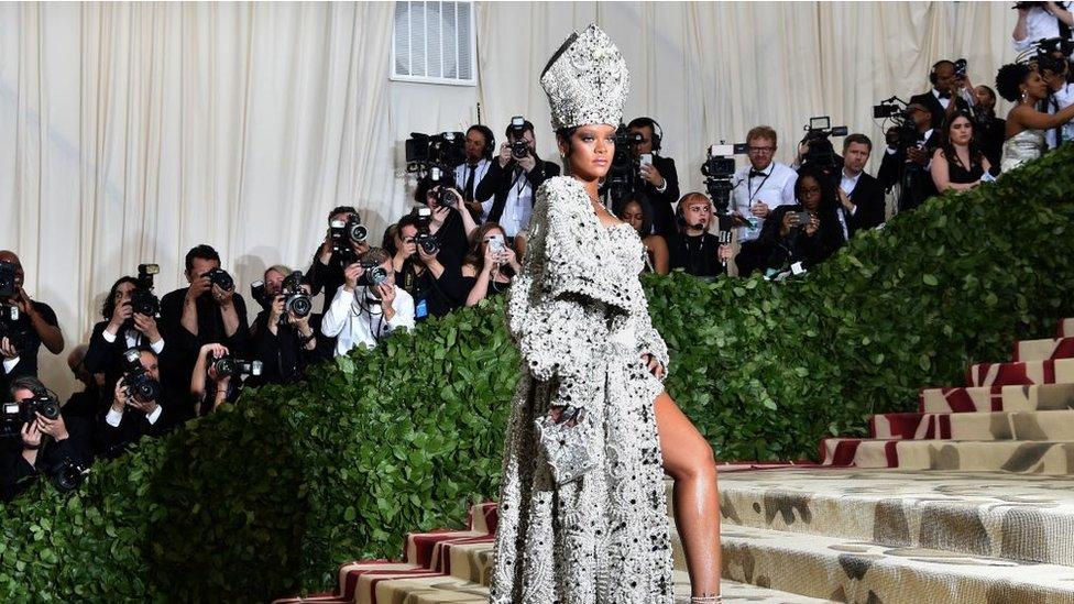 Rihanna arrives for the 2018 Met Gala