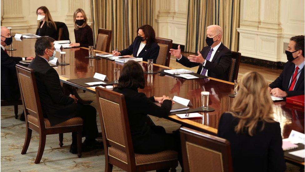 Biden chairs his first cabinet meeting