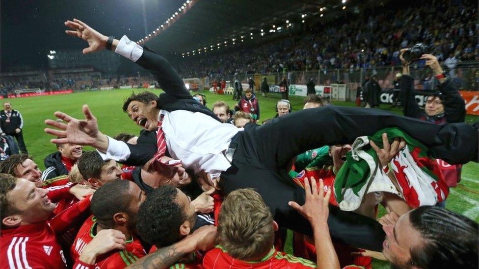 Chris Coleman celebrates