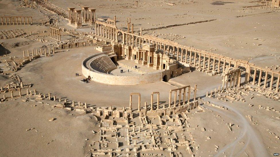 File picture taken in January 2009 shows a part of the ancient city of Palmyra