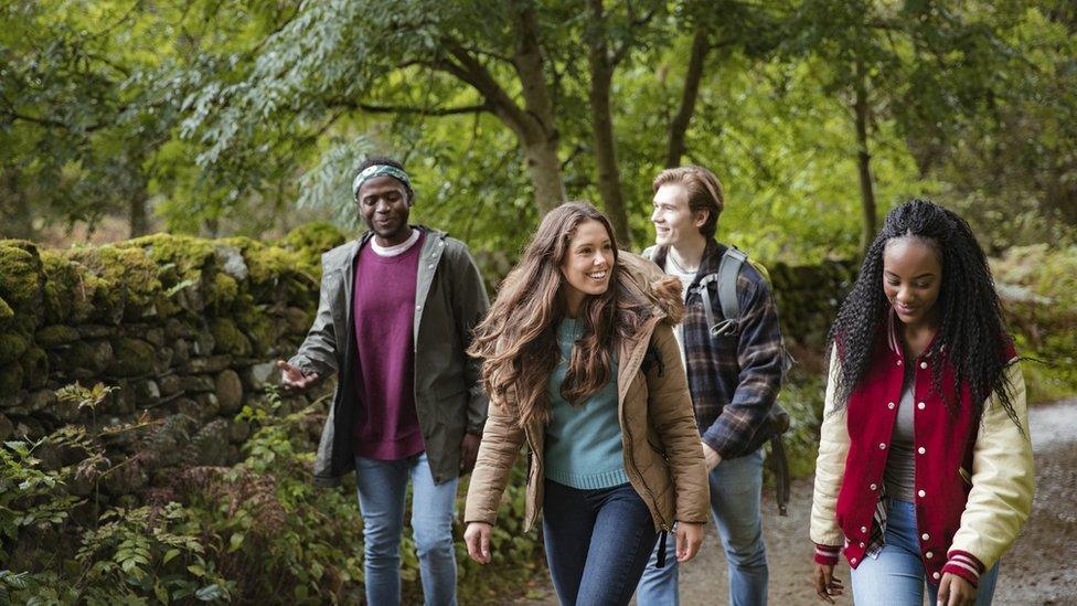 young people walking