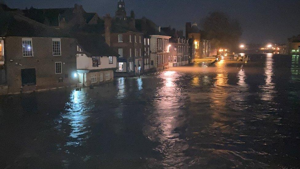 Flooding in York around the River Ouse