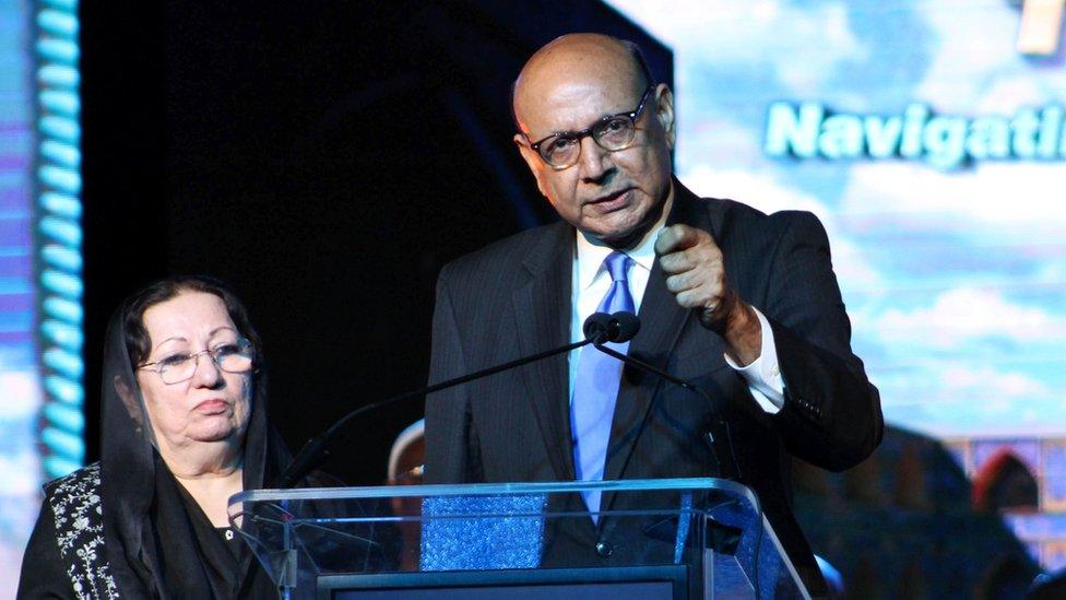 Khizr (R) and Ghazala Khan (L)