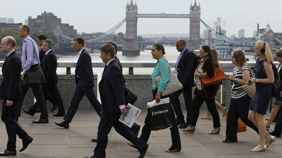 Commuters on London Bridge