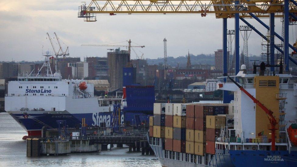 Ships at Belfast port