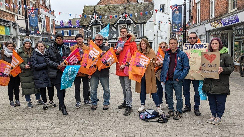 Striking members of the National Education Union