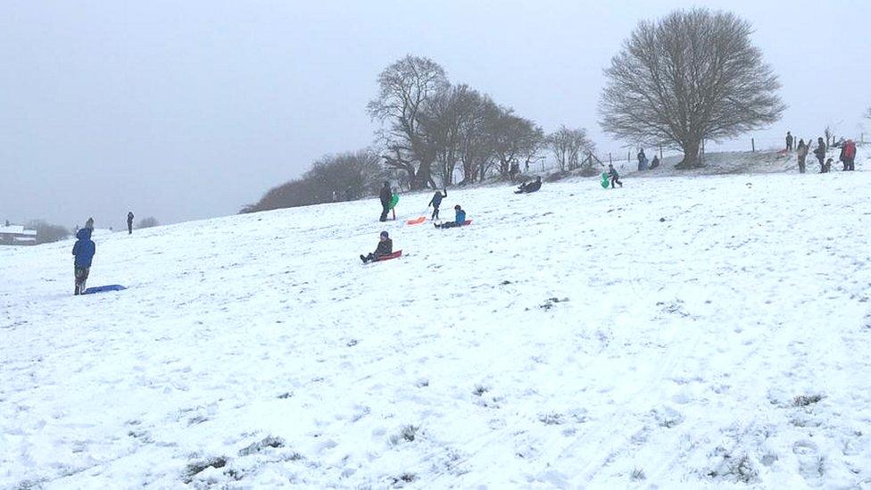 Children sledging