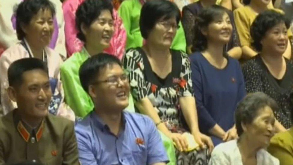 Audience members at North Korean comedy programme