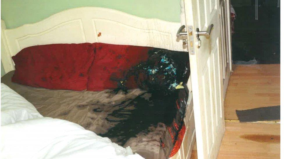 The bed in which Daniel Rotariu was attacked