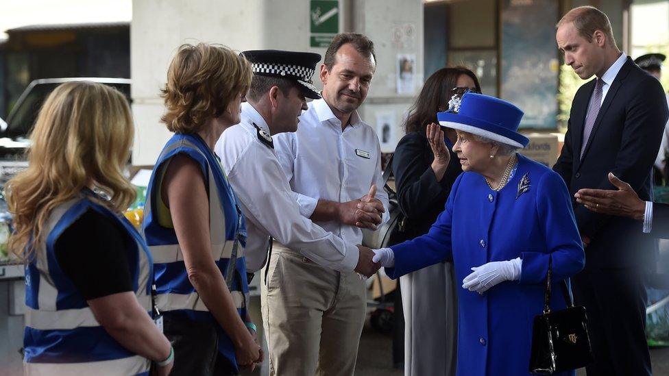 The Queen meets police and volunteers