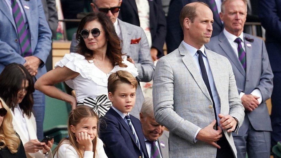 Prince George and Prince William at Wimbledon mens' final day