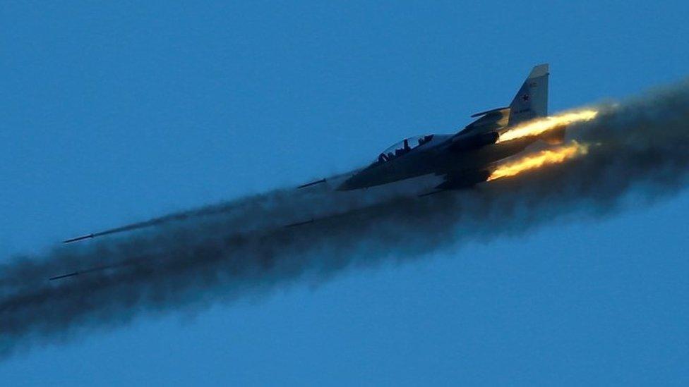 A Yakovlev Yak-130 combat trainer at the International Army Games in Dubrovichi outside Ryazan, Russia (05 August 2016)