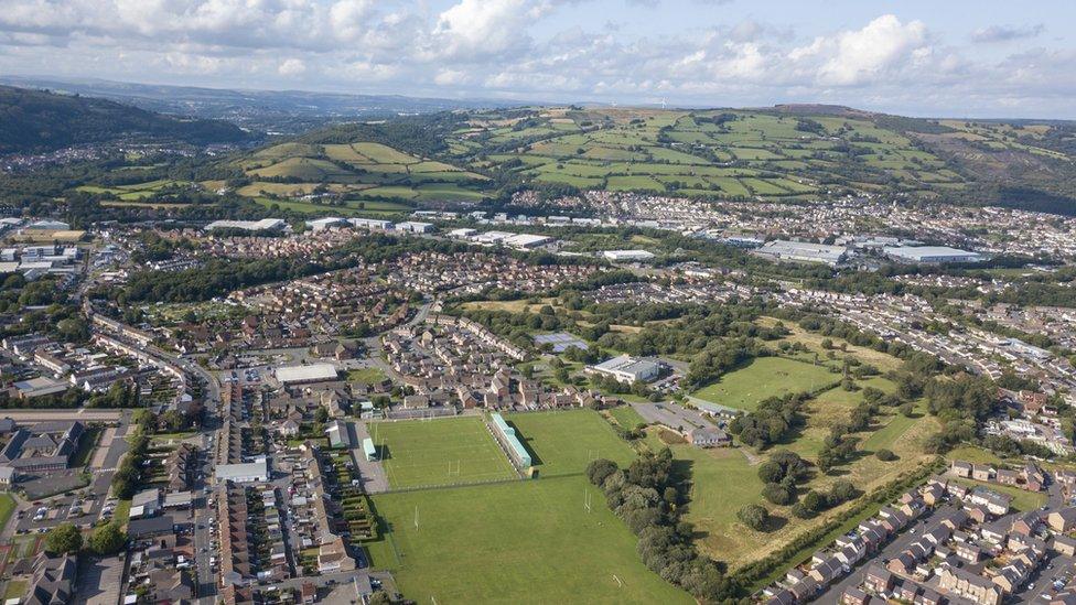 Caerphilly from the air