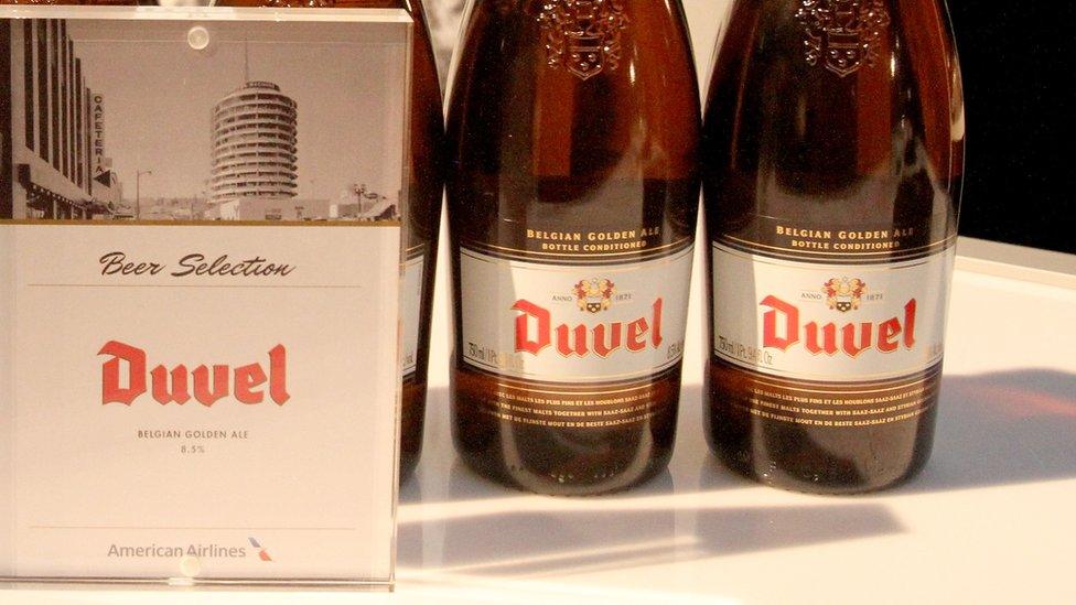 Bottles of Duvel beer