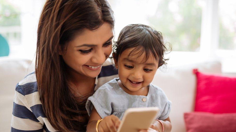 Indian woman and child