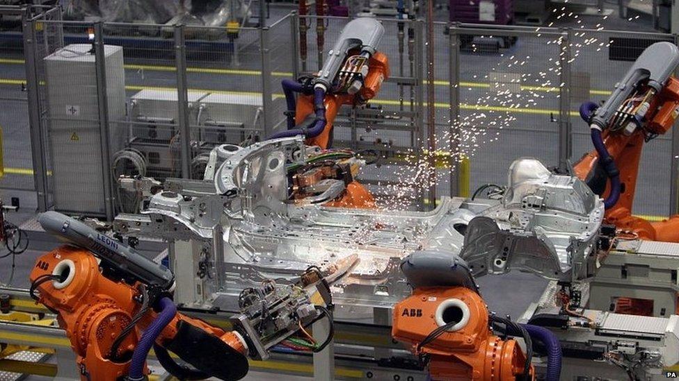 Production line at car factory in Cowley