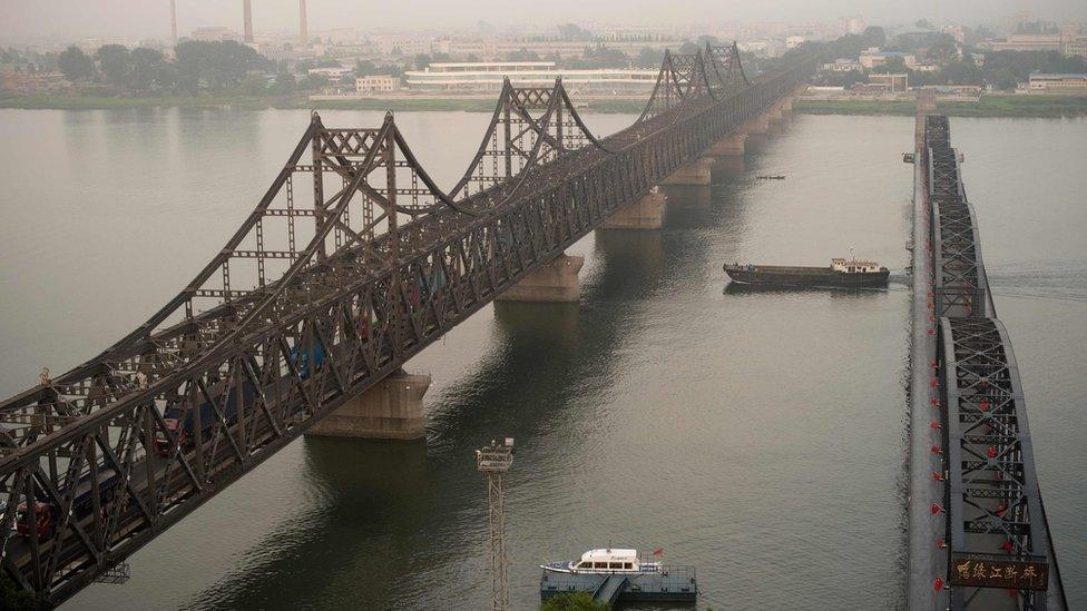 The border between China and North Korea