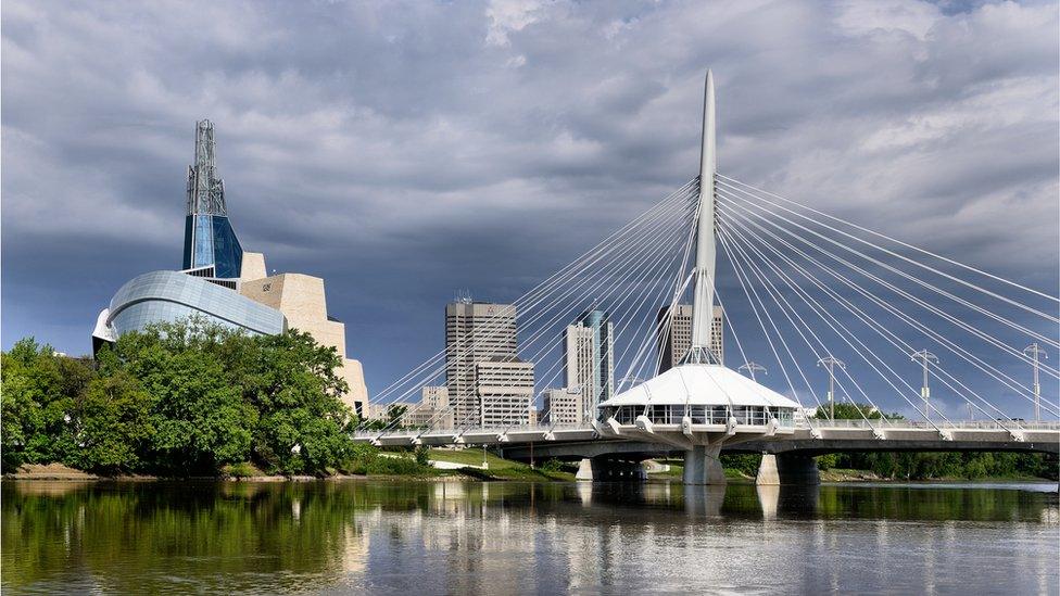 A view of Winnipeg from the Red River