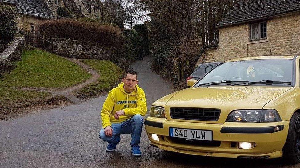 Matty Bee and his yellow Volvo S40