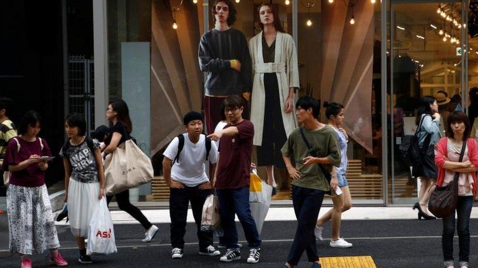 Shoppers in Tokyo