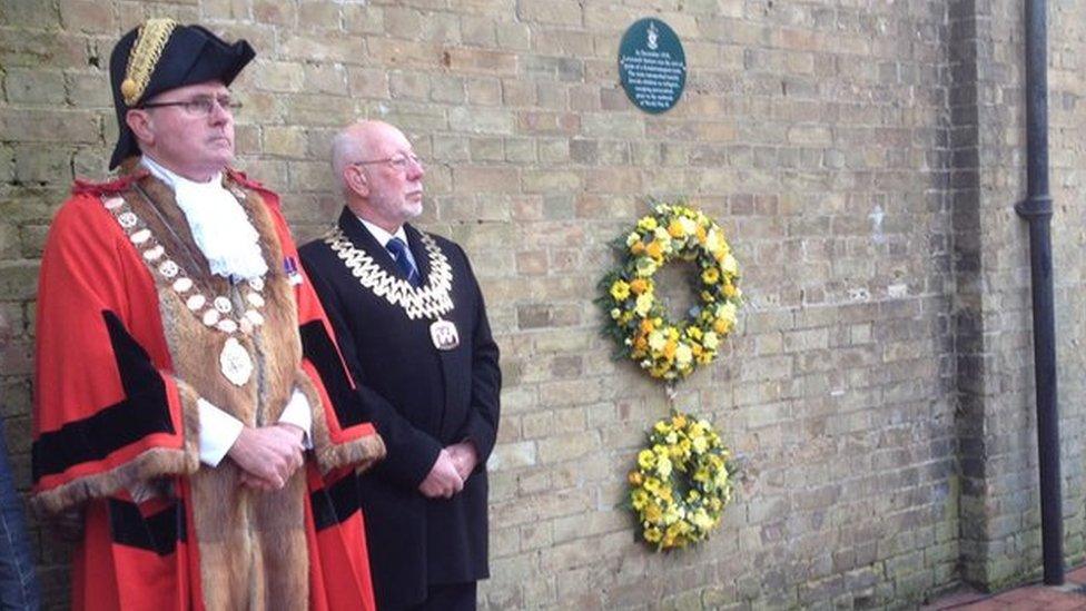 Stephen Ardley (left) during Holocaust Memorial Day service in Lowestoft, 2015