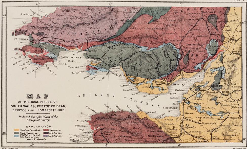 Map of coalfields from 1869