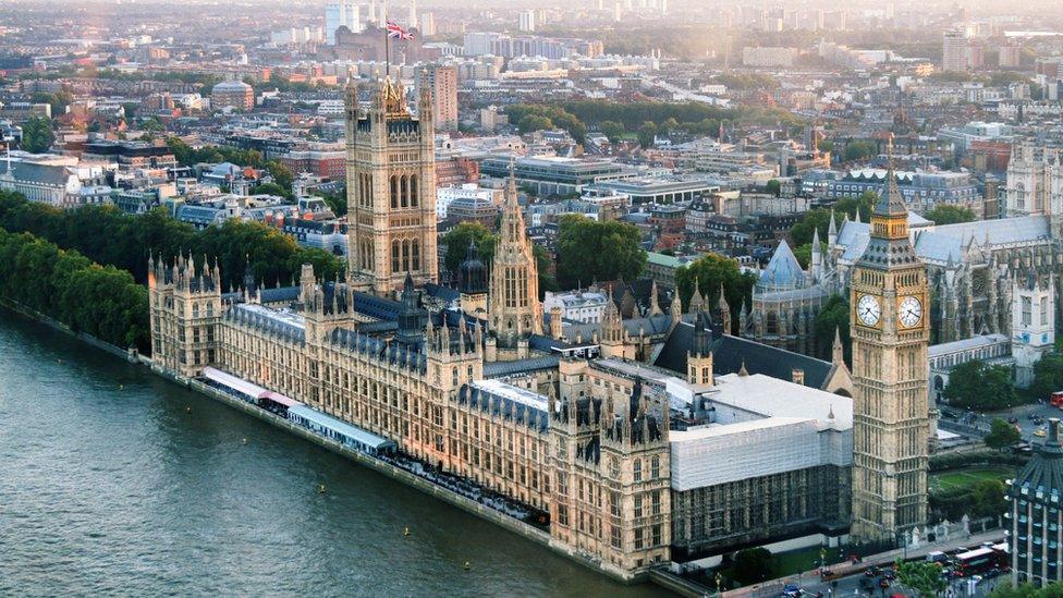 The Houses of Parliament.