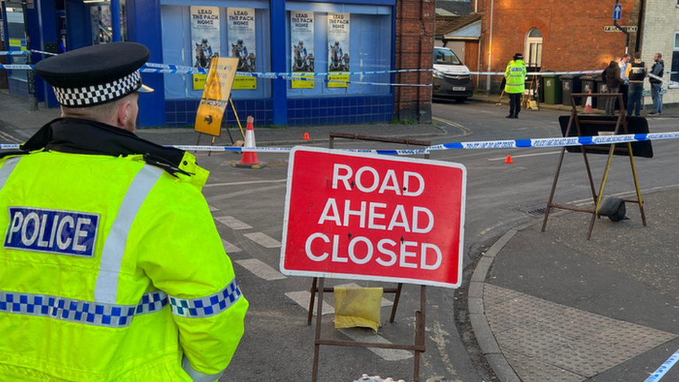 Police in Wellington Road, Great Yarmouth