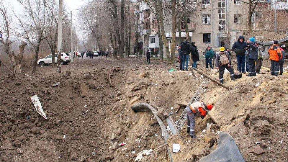 The Kharkiv regional governor said a 91-year-old woman died and 44 others were wounded