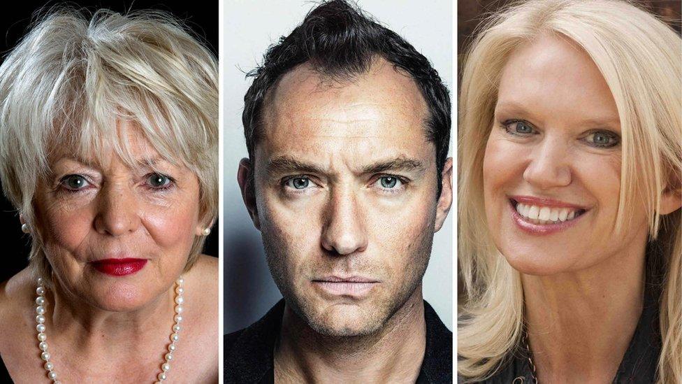 Alison Steadman, Jude Law and Anneka Rice