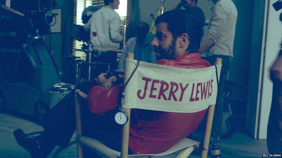 Jerry Lewis on set