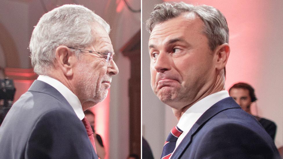 Alexander Van der Bellen (left) and Norbert Hofer